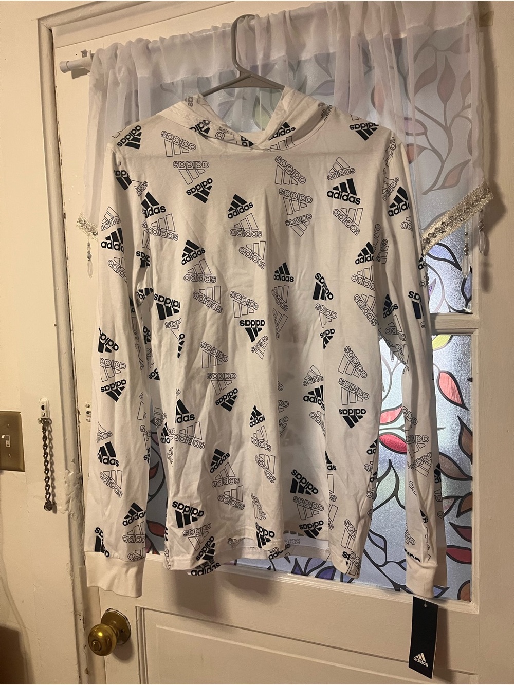 Adidas boys Script Logo Long Sleeve Hoodie XL